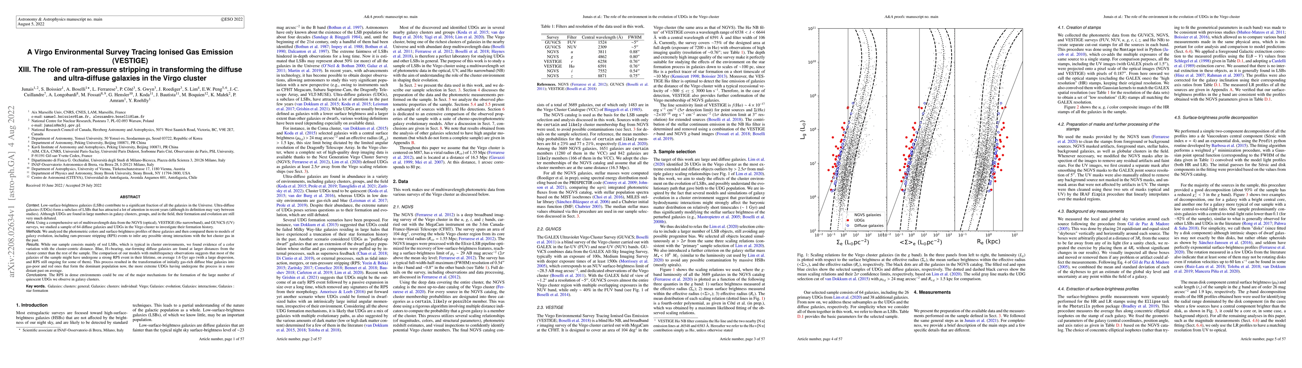 Thumbnail for A Virgo Environmental Survey Tracing Ionised Gas Emission
  (VESTIGE).XIII. The role of ram-pressure stripping in transforming the
  diffuse and ultra-diffuse galaxies in the Virgo cluster