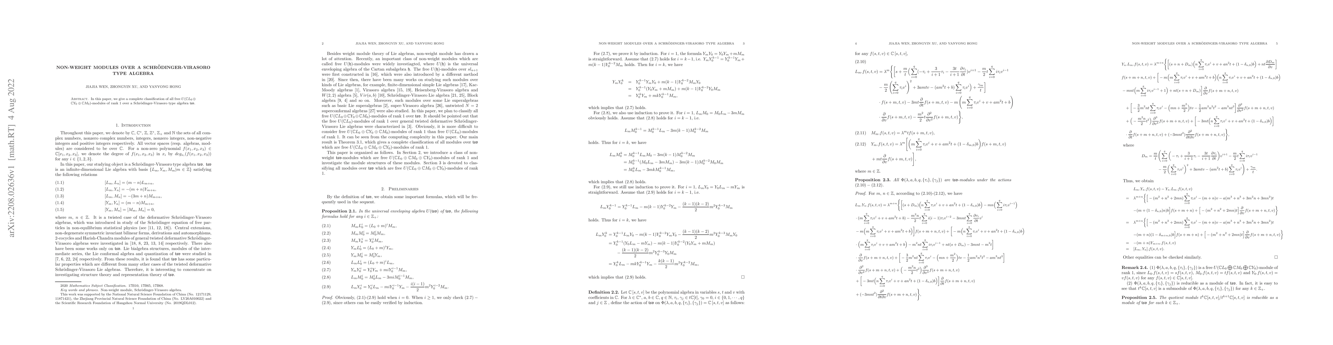 Thumbnail for Non-weight modules over a Schr{\"o}dinger-Virasoro type algebra