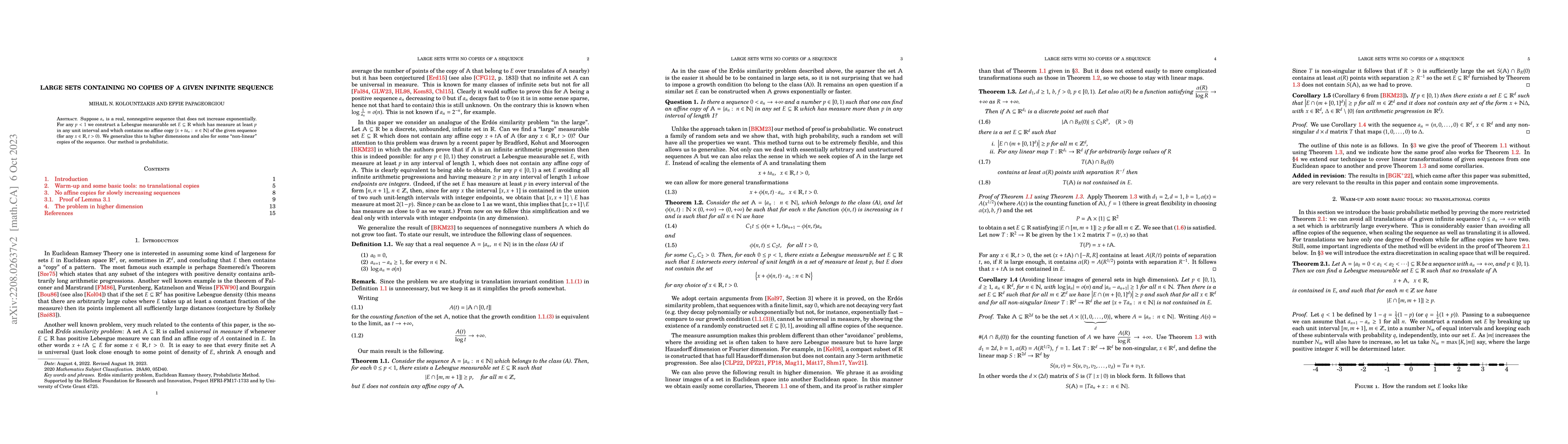 Thumbnail for Large sets containing no copies of a given infinite sequence