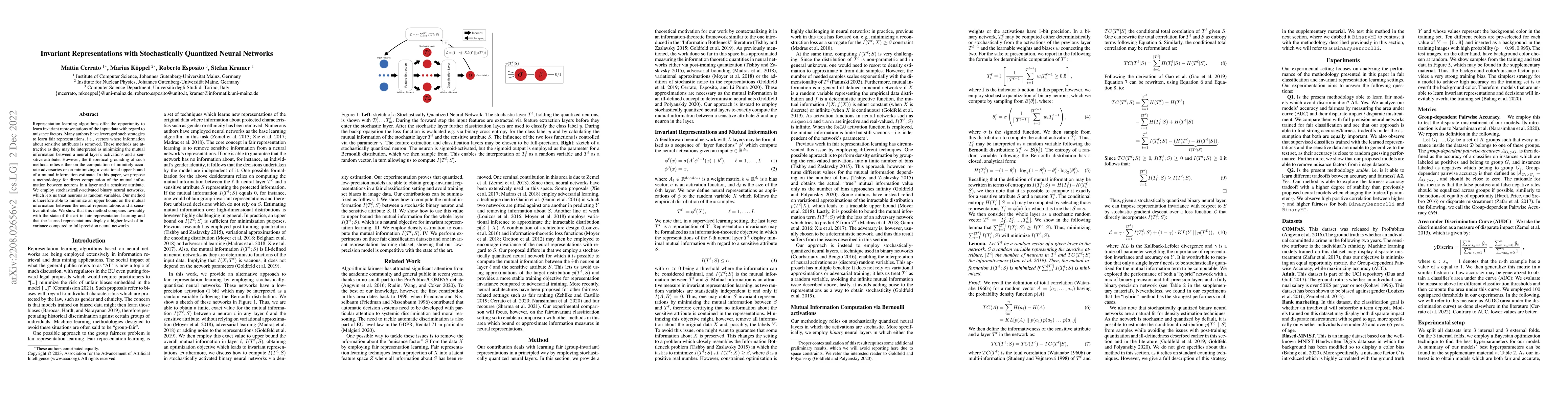 Thumbnail for Invariant Representations with Stochastically Quantized Neural Networks