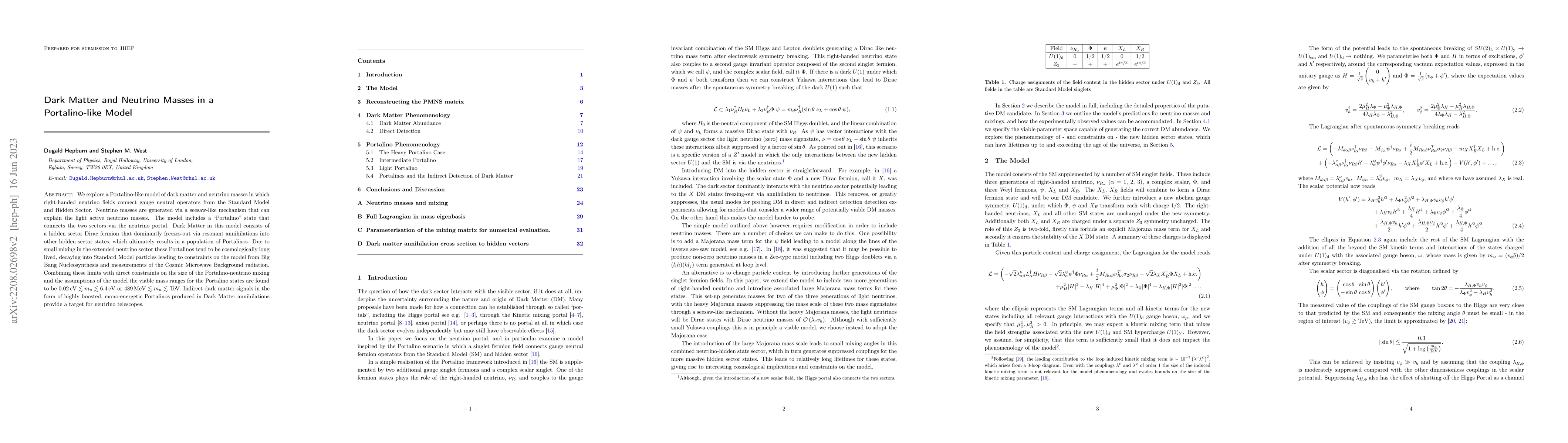Thumbnail for Dark Matter and Neutrino Masses in a Portalino-like Model