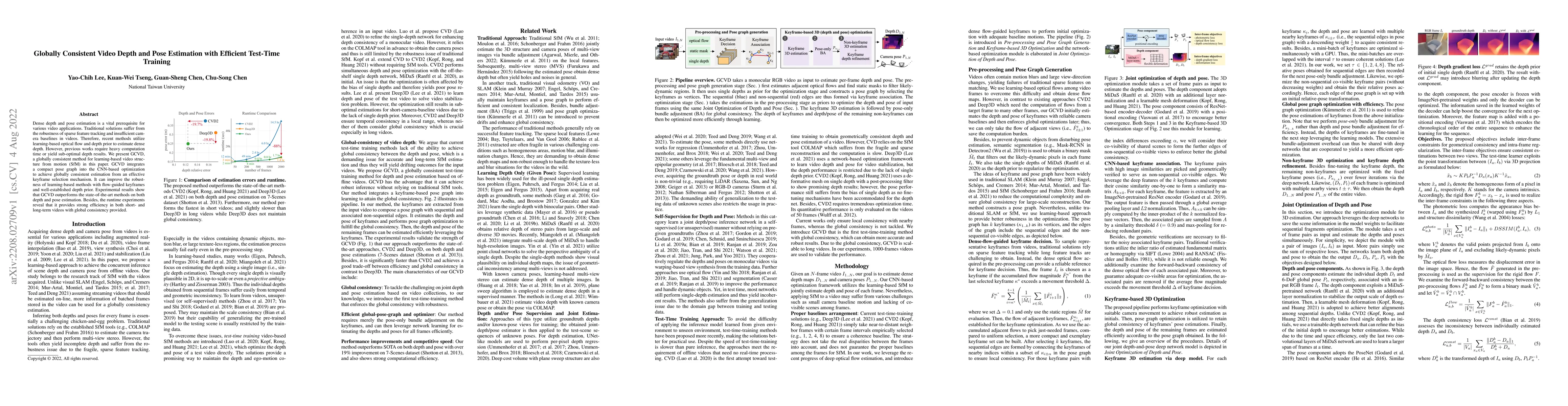 Thumbnail for Globally Consistent Video Depth and Pose Estimation with Efficient
  Test-Time Training