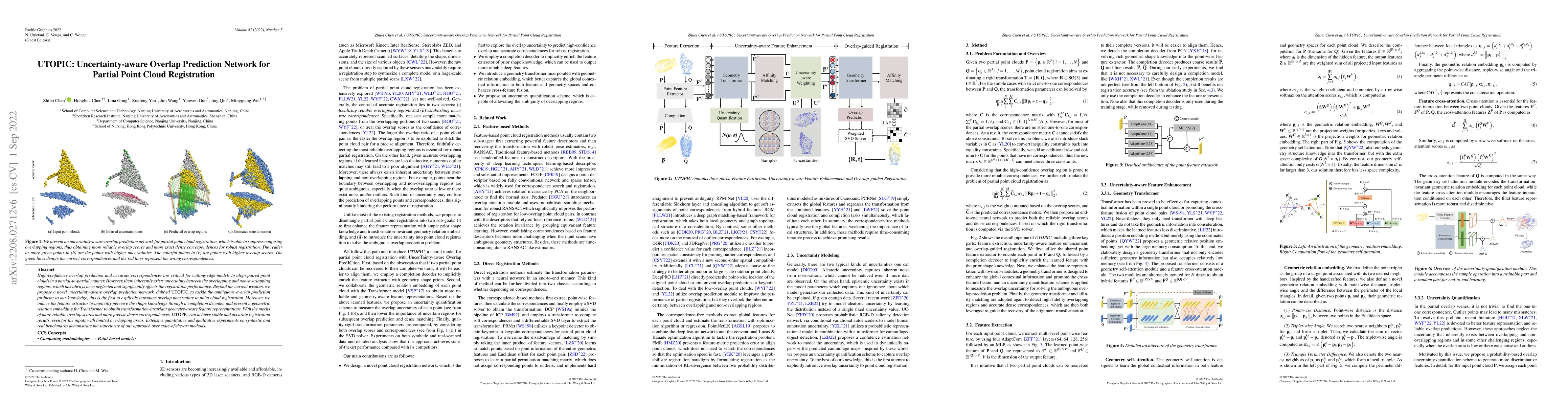 Thumbnail for UTOPIC: Uncertainty-aware Overlap Prediction Network for Partial Point
  Cloud Registration