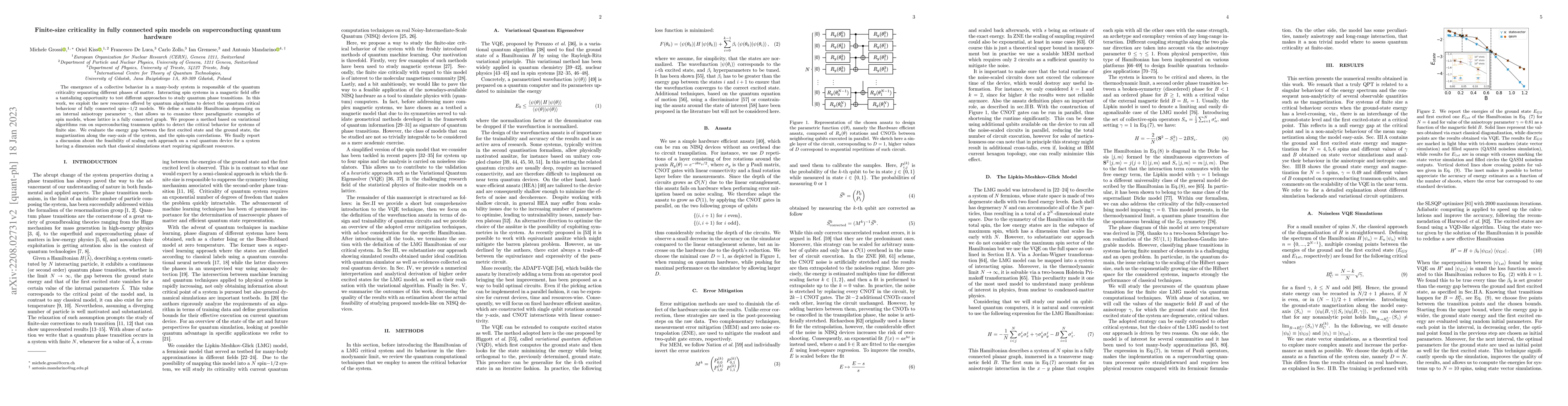 Thumbnail for Finite-size criticality in fully connected spin models on
  superconducting quantum hardware