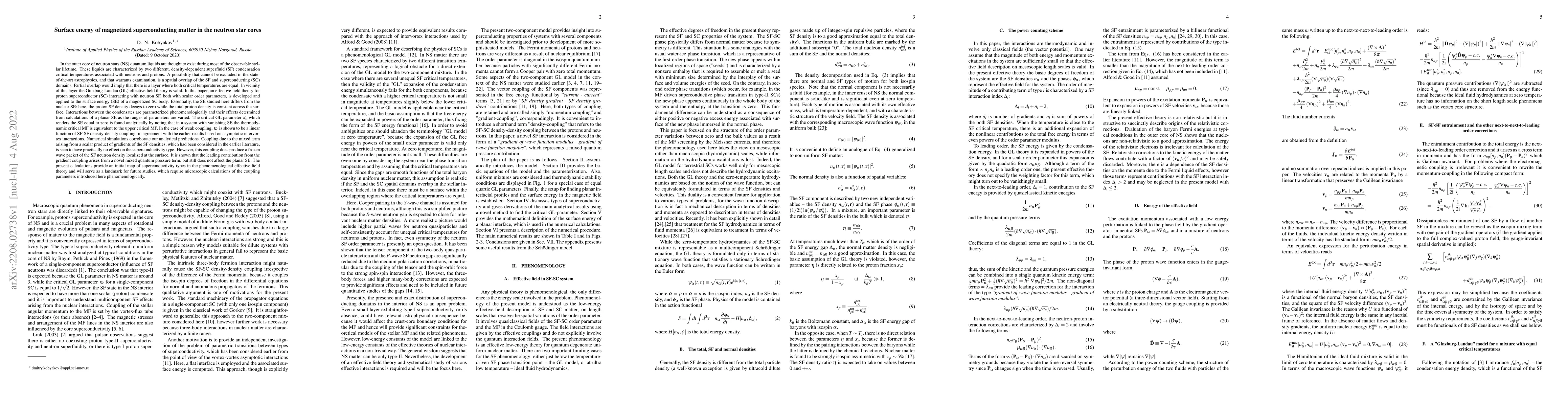Thumbnail for Surface energy of magnetized superconducting matter in the neutron star
  cores