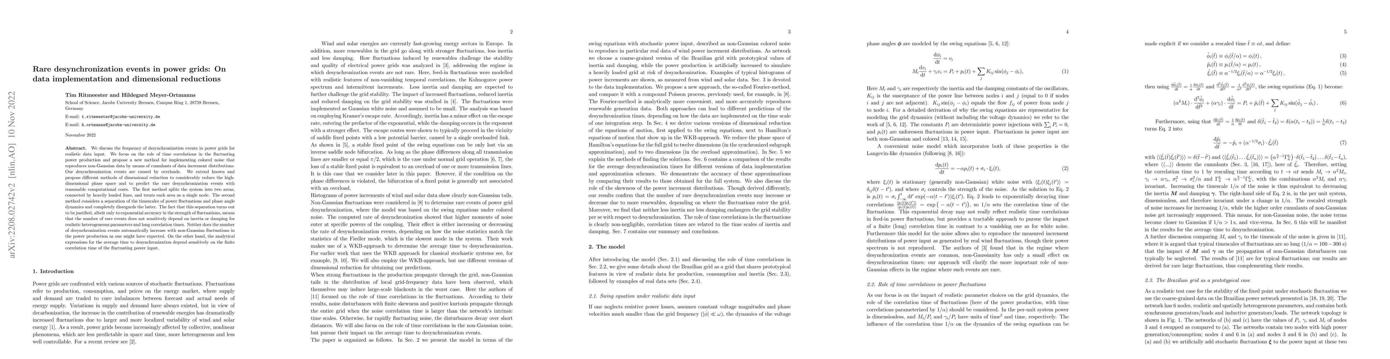 Thumbnail for Rare desynchronization events in power grids: On data implementation and
  dimensional reductions