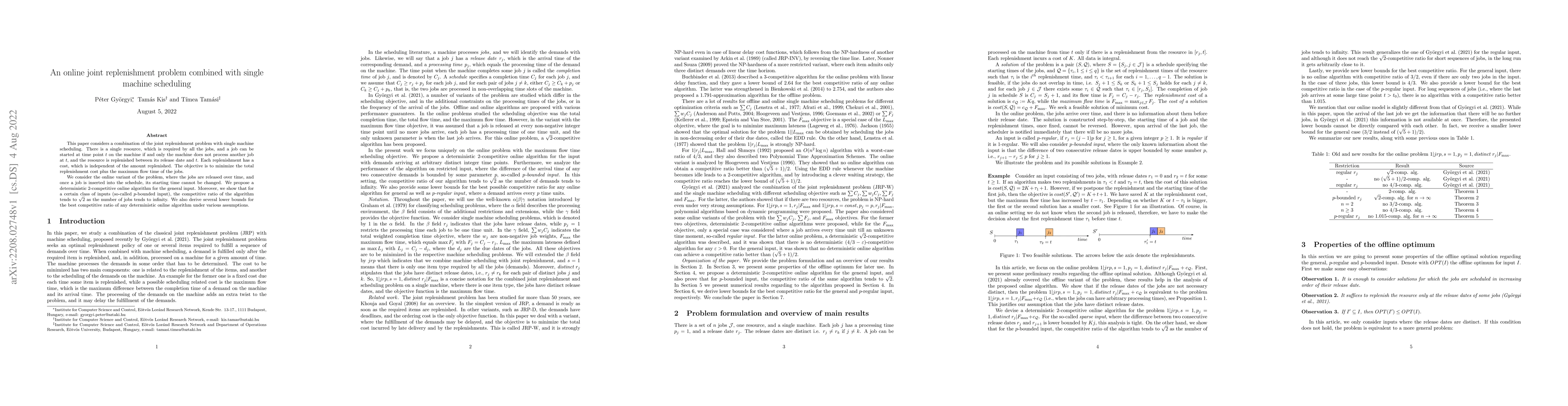 Thumbnail for An online joint replenishment problem combined with single machine
  scheduling