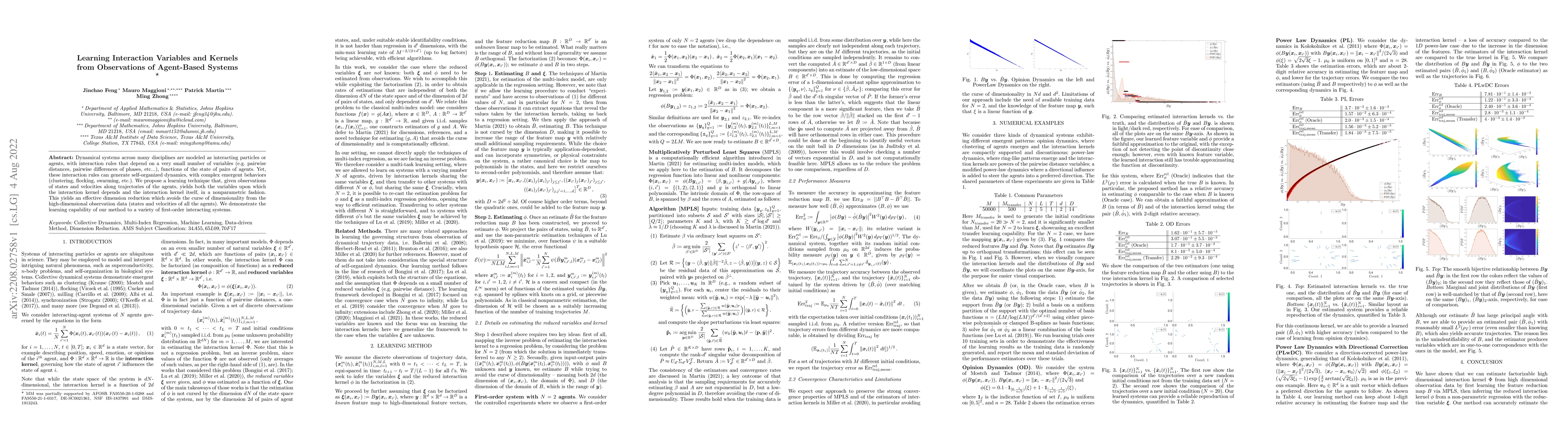 Thumbnail for Learning Interaction Variables and Kernels from Observations of
  Agent-Based Systems