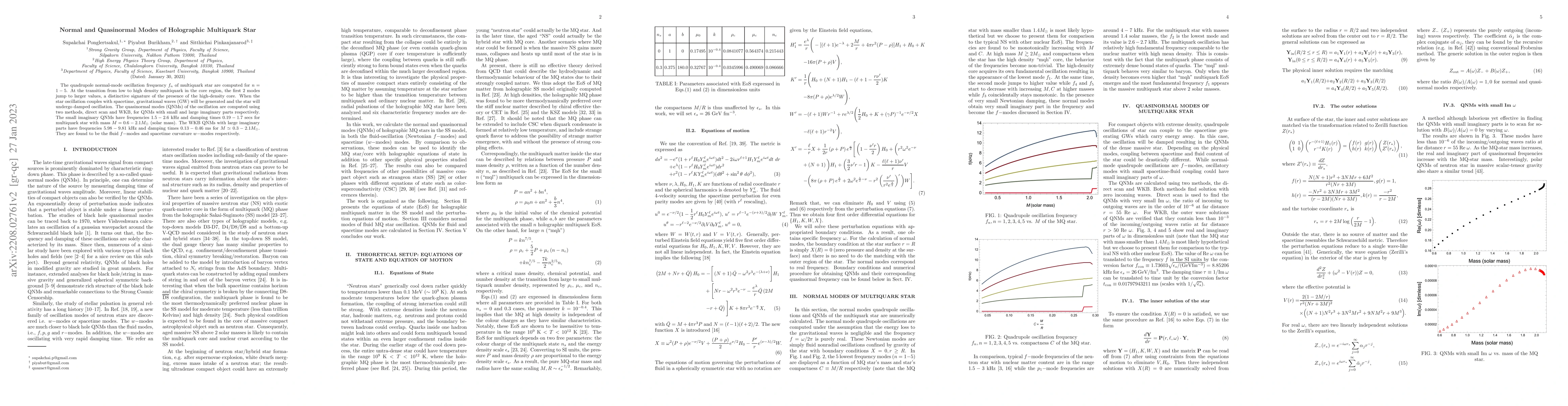 Thumbnail for Normal and Quasinormal Modes of Holographic Multiquark Star