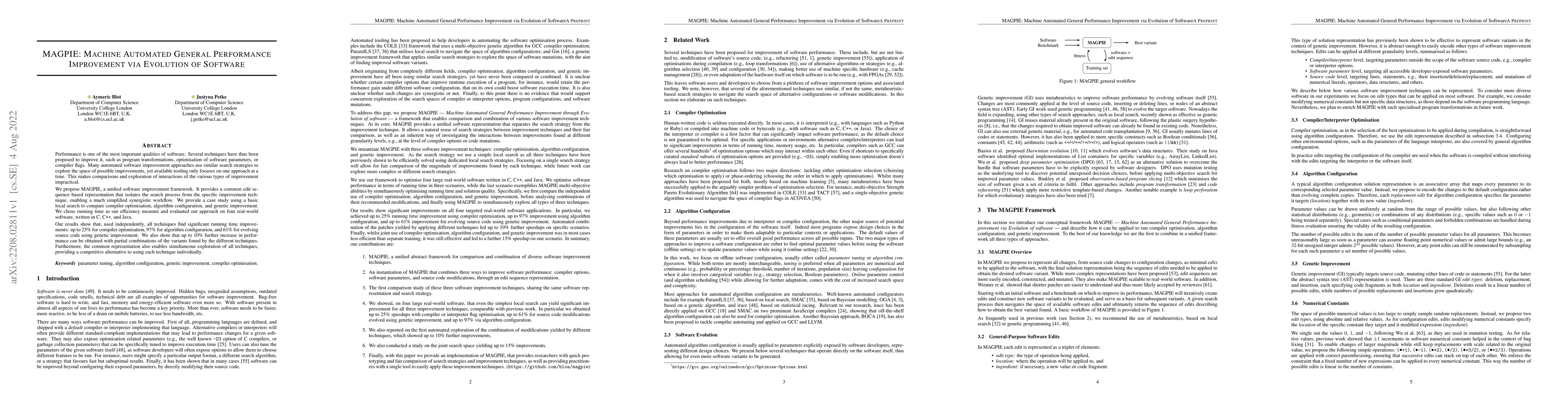 Thumbnail for MAGPIE: Machine Automated General Performance Improvement via Evolution
  of Software