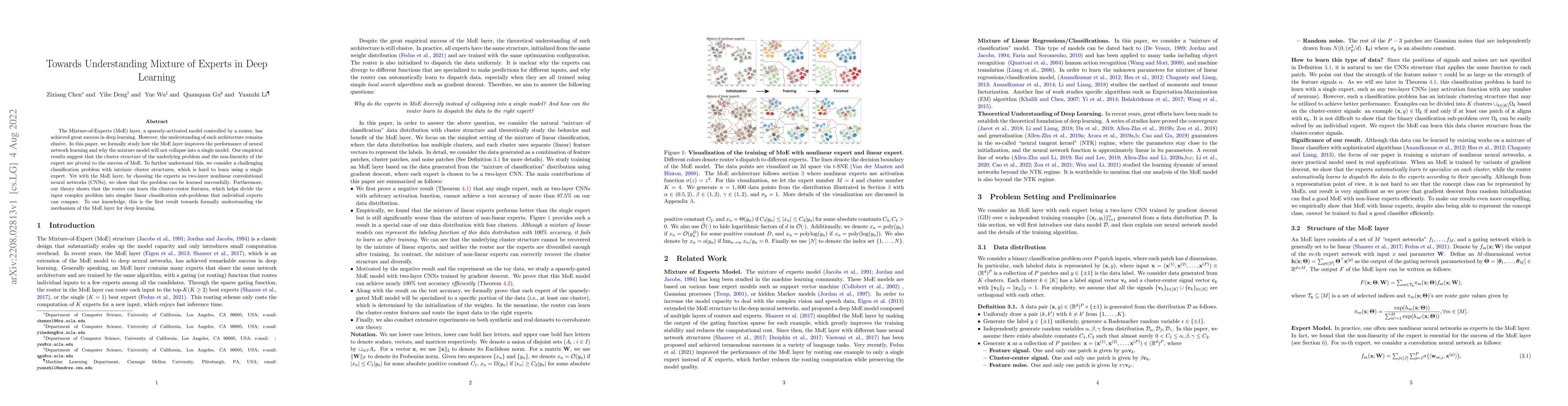 Thumbnail for Towards Understanding Mixture of Experts in Deep Learning
