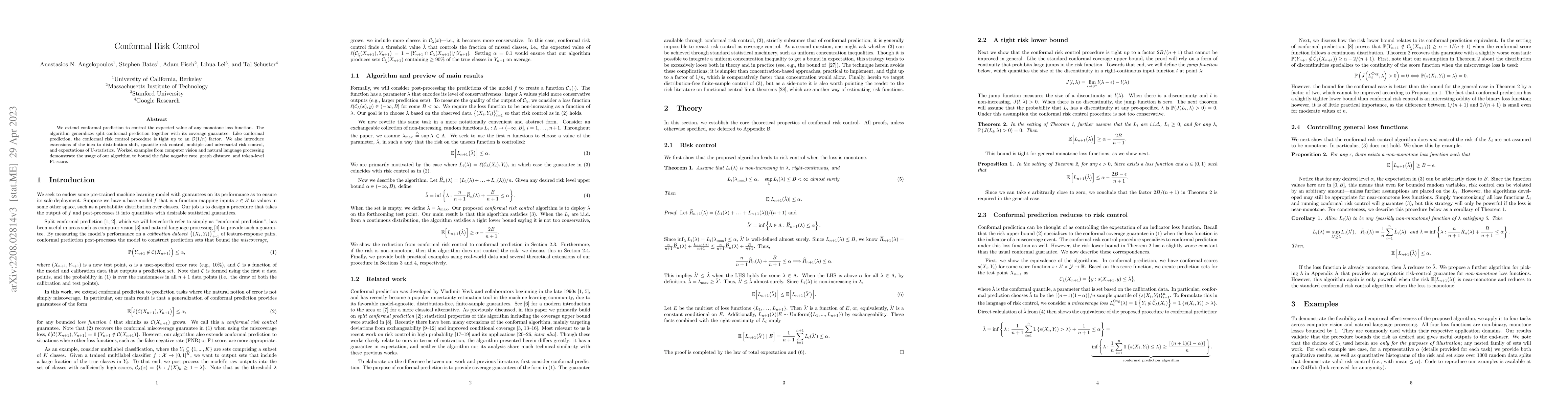 Thumbnail for Conformal Risk Control