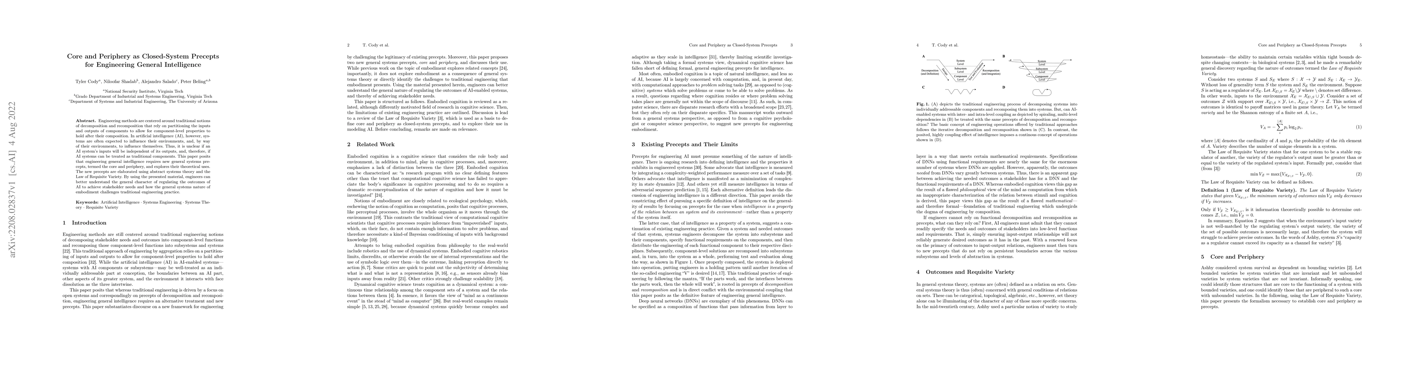 Thumbnail for Core and Periphery as Closed-System Precepts for Engineering General
  Intelligence