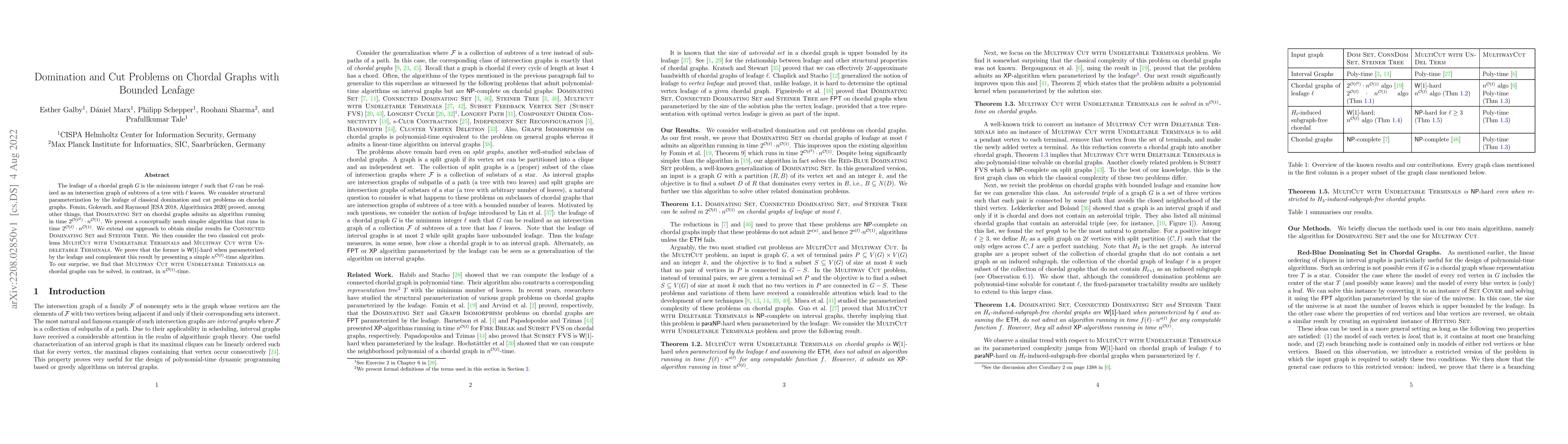 Thumbnail for Domination and Cut Problems on Chordal Graphs with Bounded Leafage