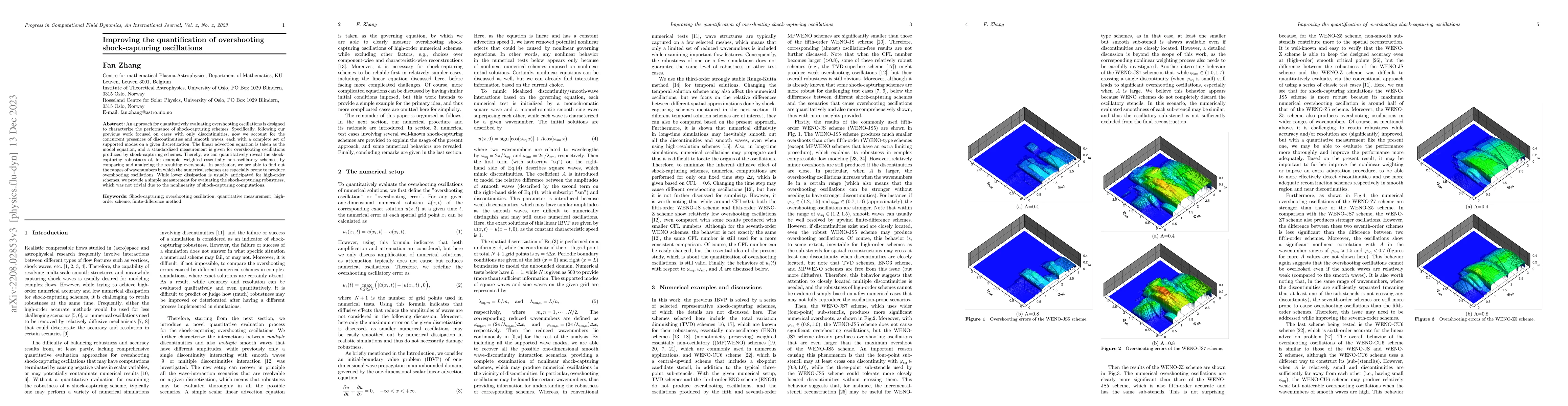 Thumbnail for Improving the quantification of overshooting shock-capturing
  oscillations
