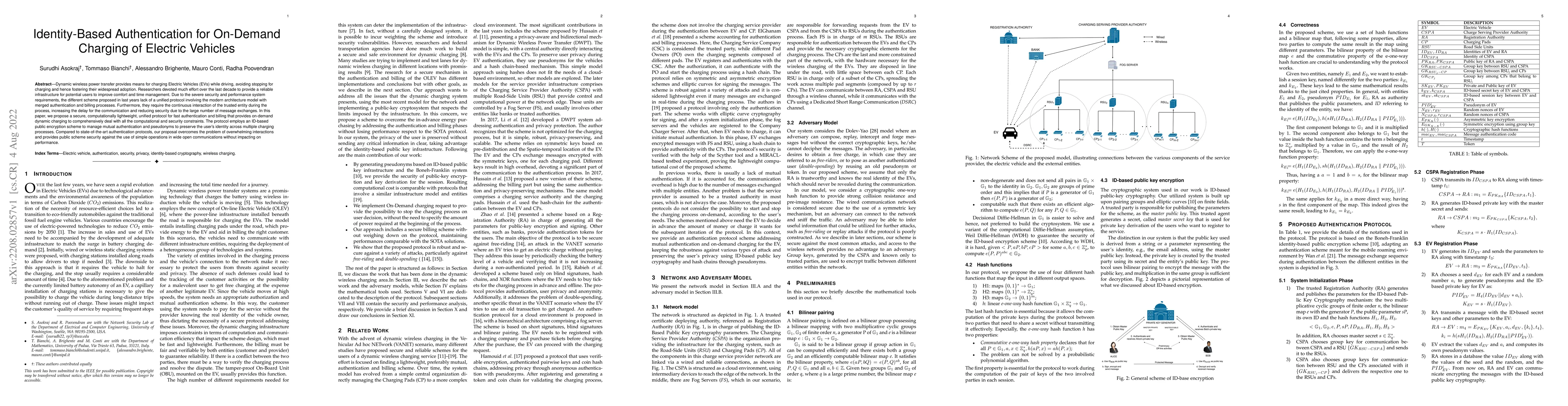 Thumbnail for Identity-Based Authentication for On-Demand Charging of Electric
  Vehicles