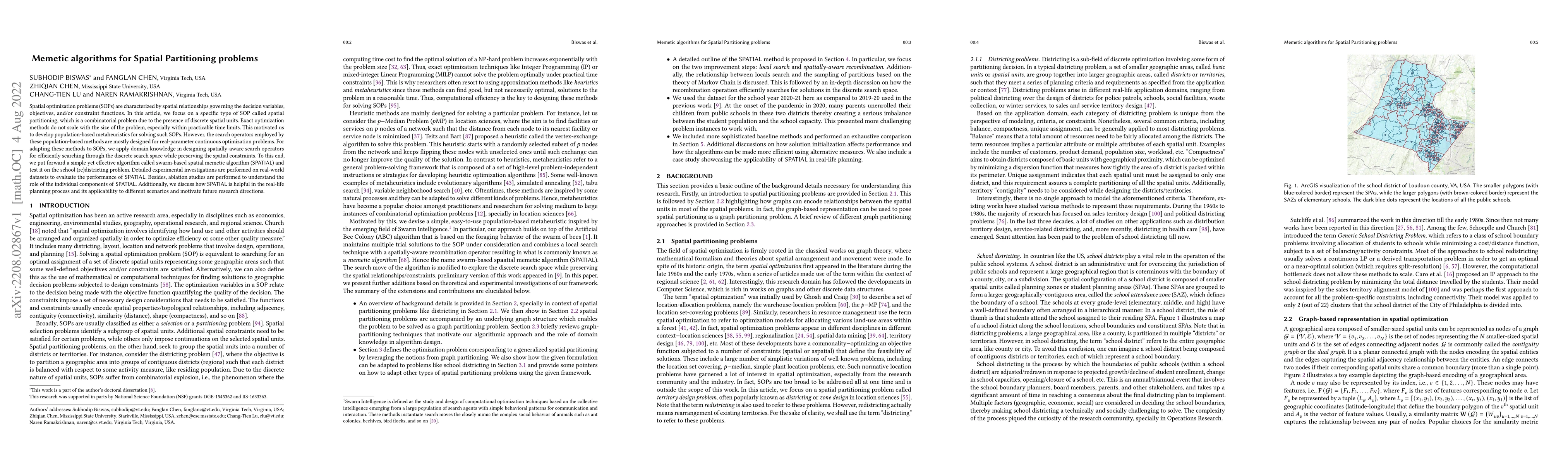 Thumbnail for Memetic algorithms for Spatial Partitioning problems