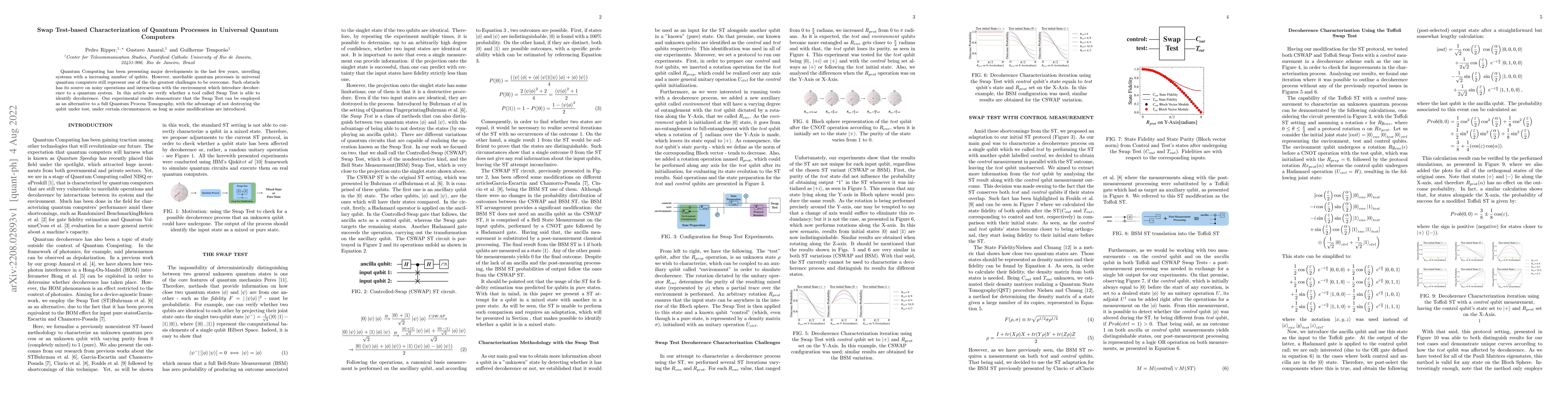 Thumbnail for Swap Test-based Characterization of Quantum Processes in Universal
  Quantum Computers
