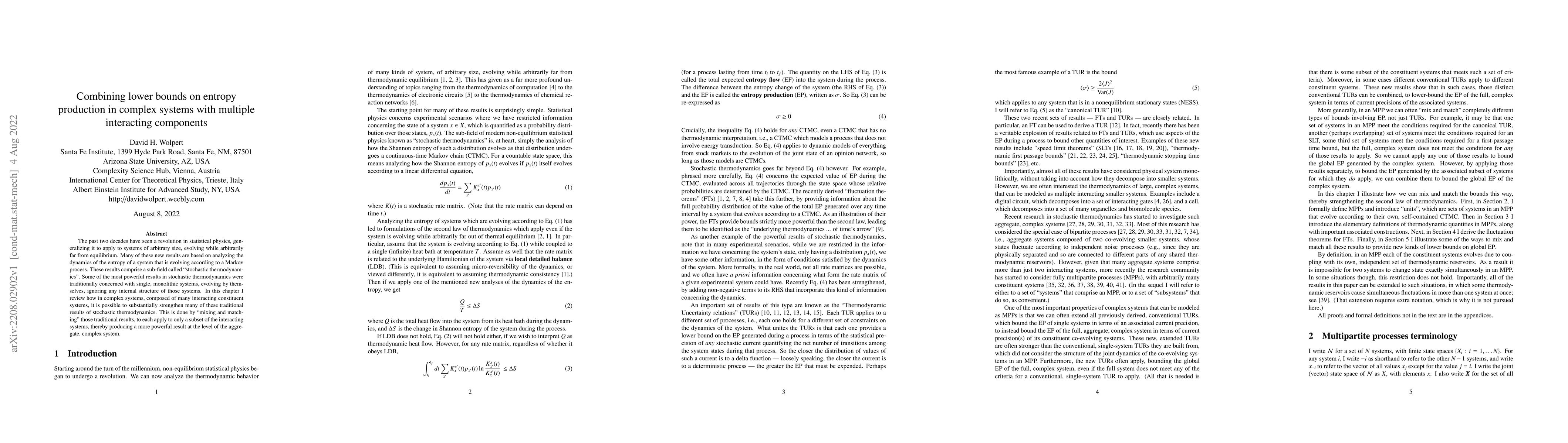 Thumbnail for Combining lower bounds on entropy production in complex systems with
  multiple interacting components