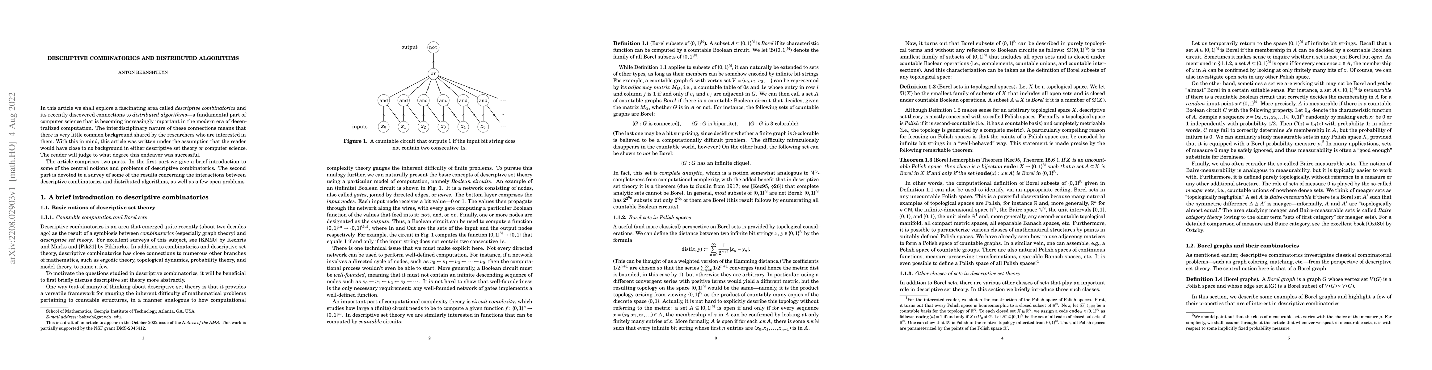 Thumbnail for Descriptive combinatorics and distributed algorithms
