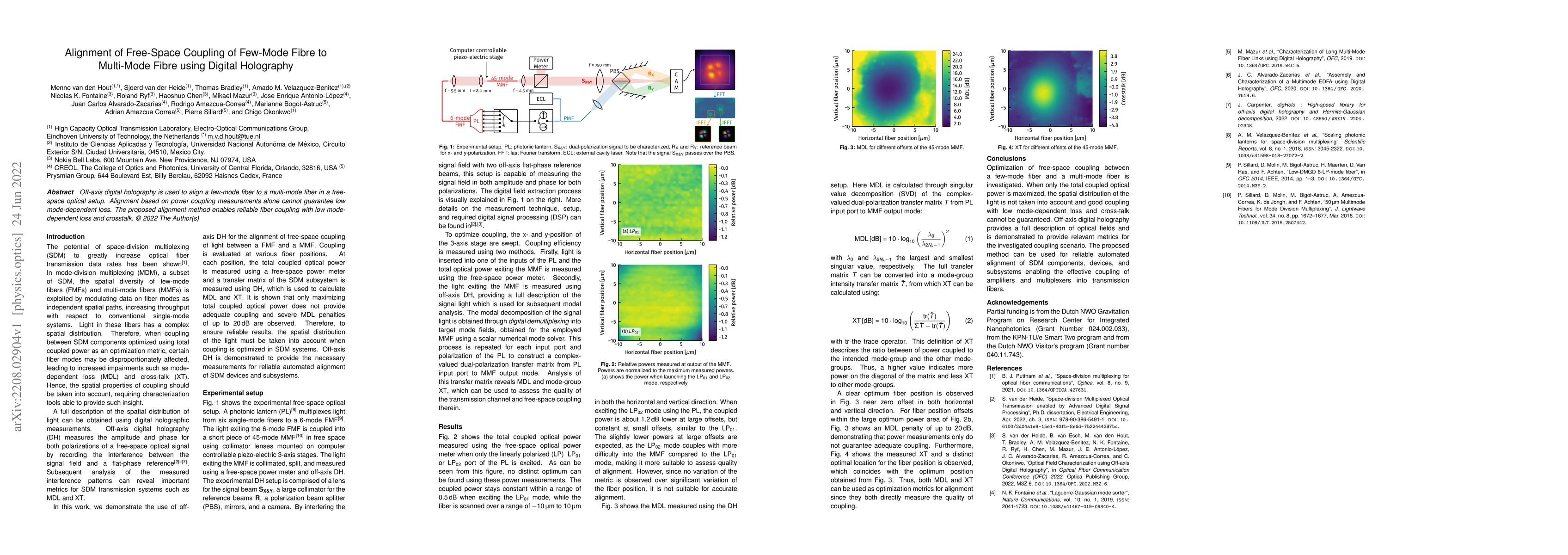 Thumbnail for Alignment of Free-Space Coupling of Few-Mode Fibre to Multi-Mode Fibre
  using Digital Holography