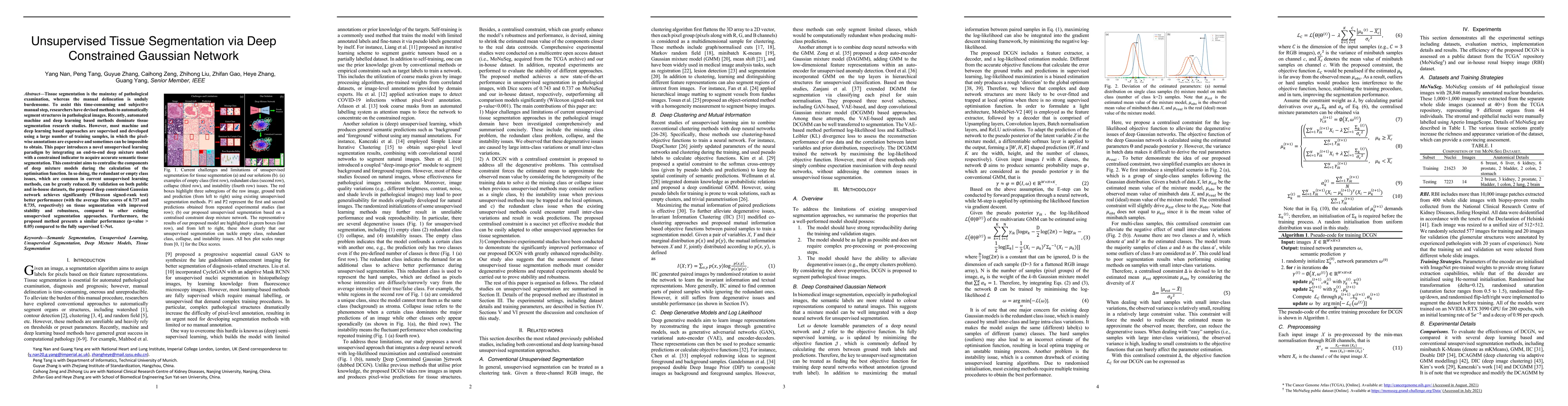 Thumbnail for Unsupervised Tissue Segmentation via Deep Constrained Gaussian Network