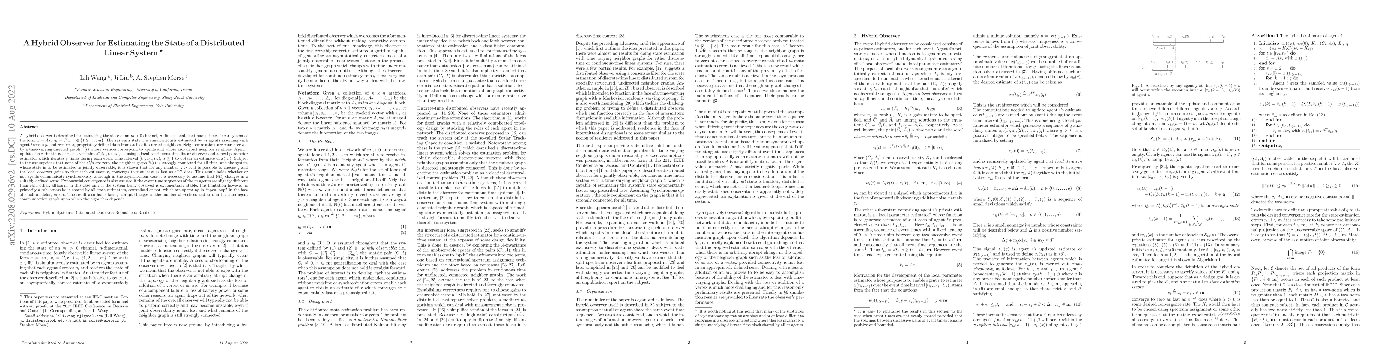 Thumbnail for A Hybrid Observer for Estimating the State of a Distributed Linear
  System