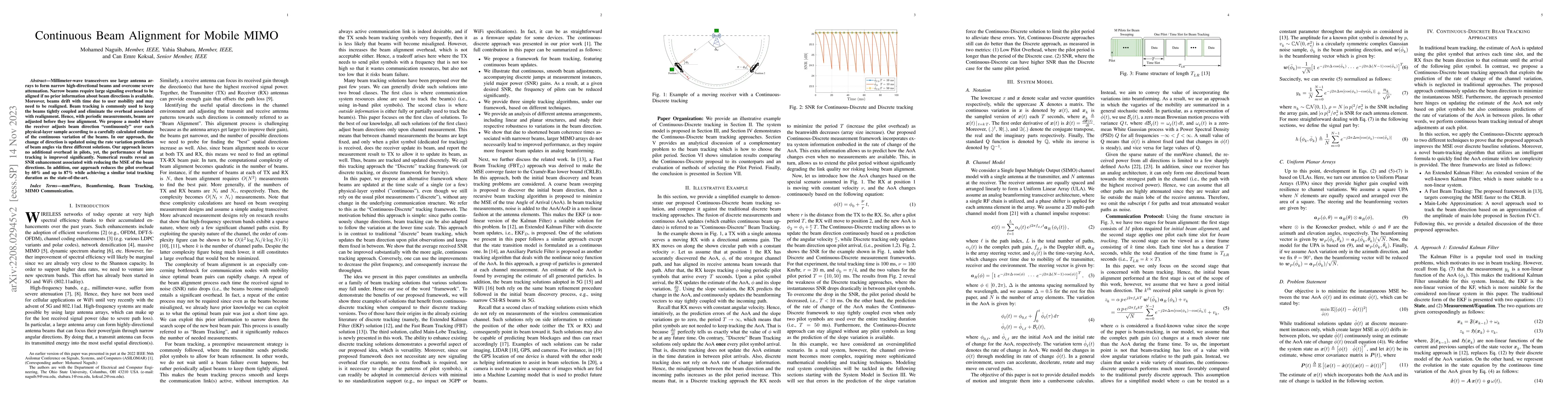 Thumbnail for Continuous Beam Alignment for Mobile MIMO