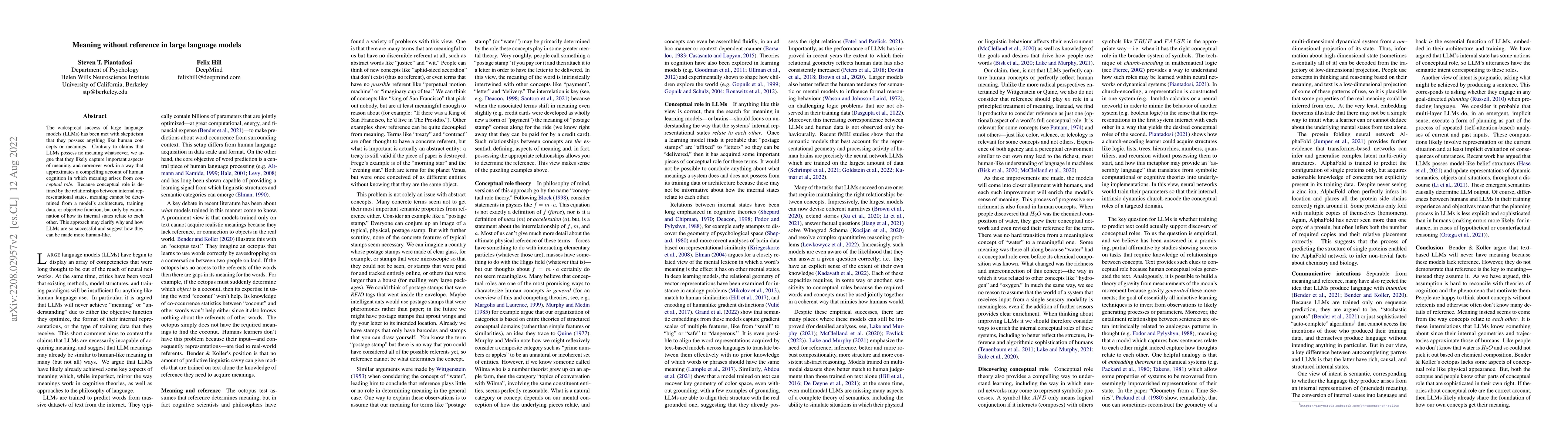 Thumbnail for Meaning without reference in large language models