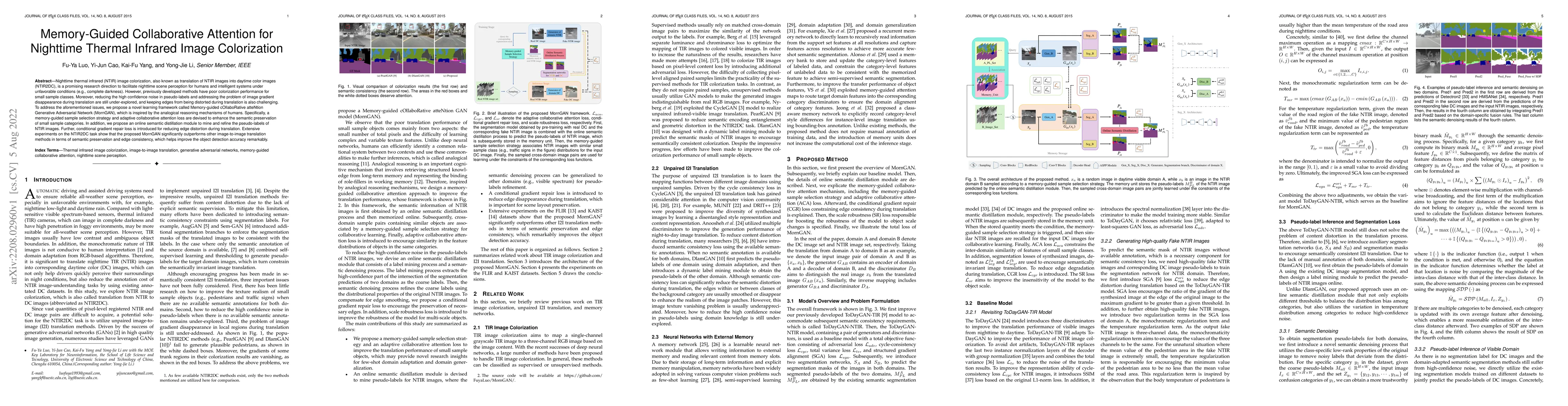 Thumbnail for Memory-Guided Collaborative Attention for Nighttime Thermal Infrared
  Image Colorization