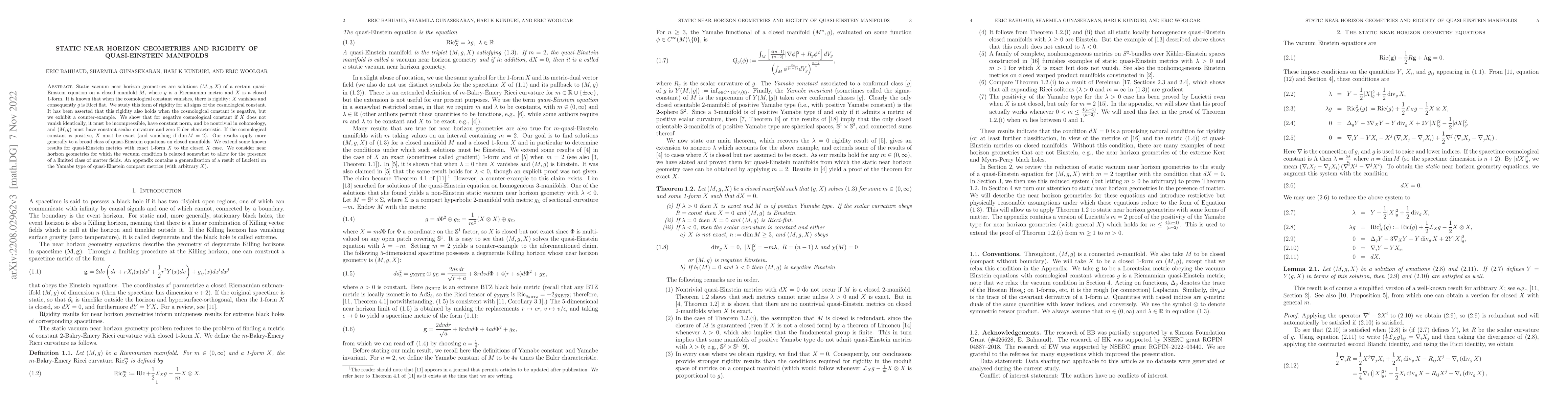 Thumbnail for Static near horizon geometries and rigidity of quasi-Einstein manifolds
