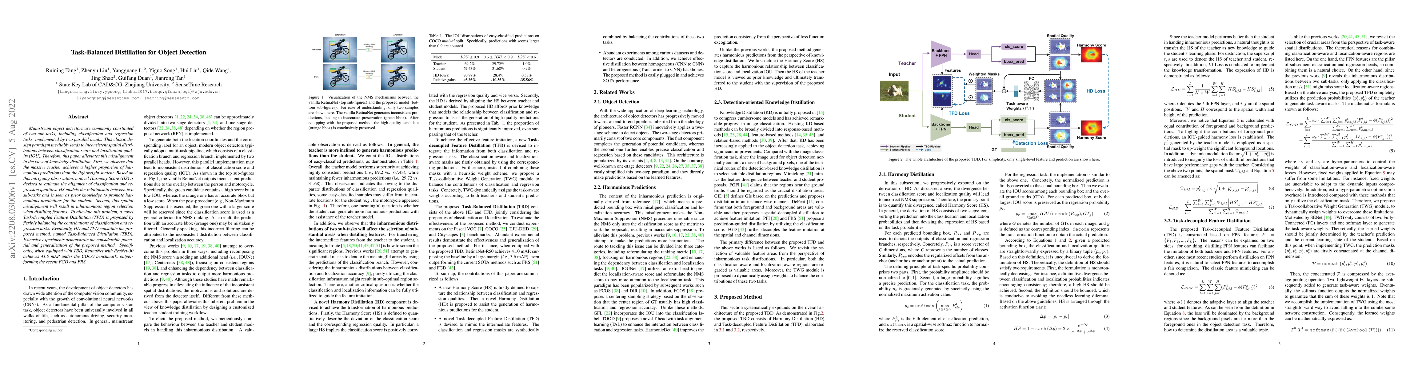 Thumbnail for Task-Balanced Distillation for Object Detection
