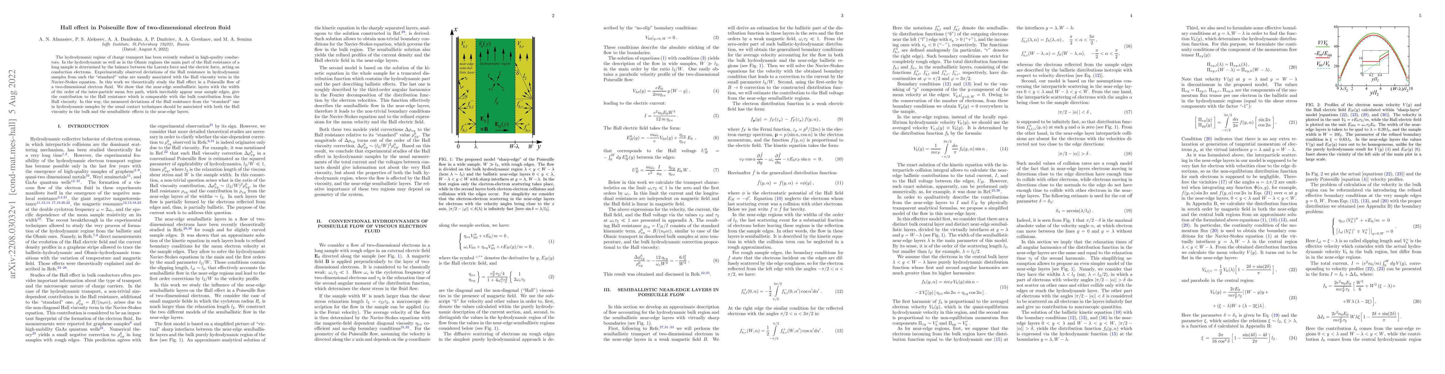 Thumbnail for Hall effect in Poiseuille flow of two-dimensional electron fluid