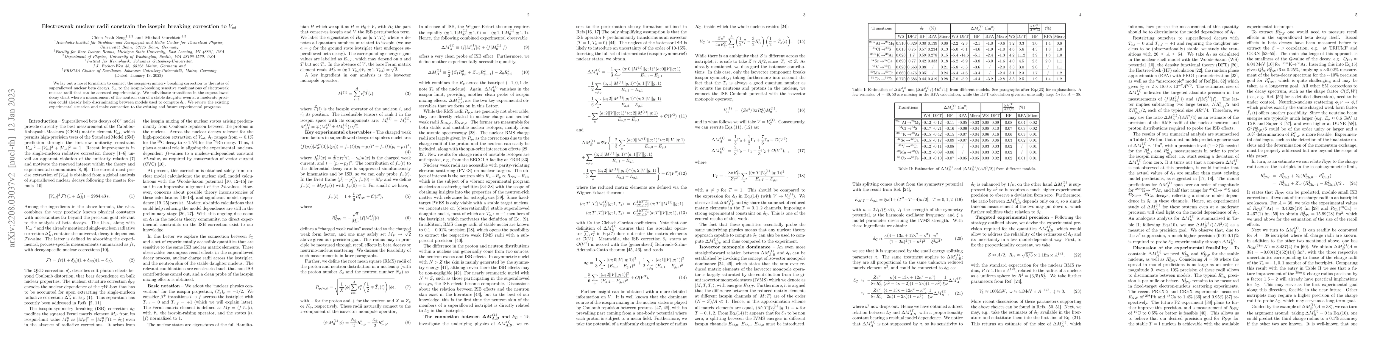 Thumbnail for Electroweak nuclear radii constrain the isospin breaking correction to
  $V_{ud}$