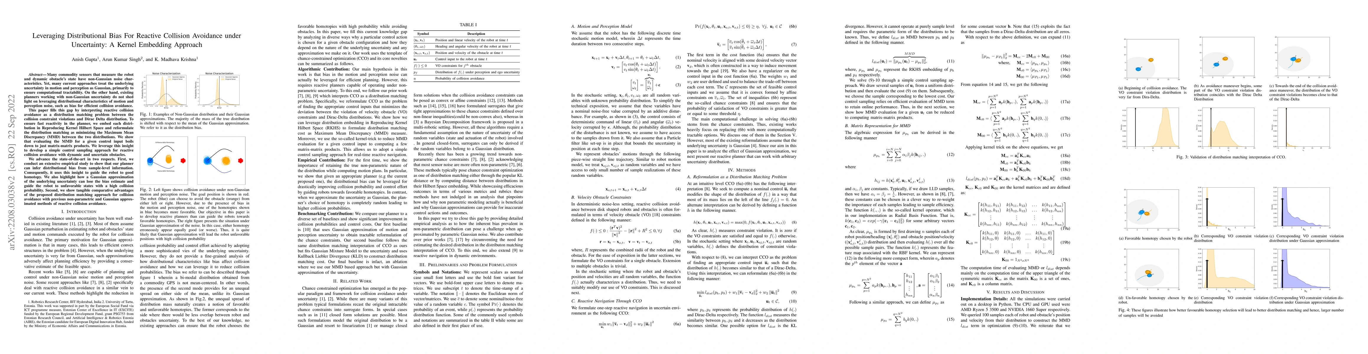 Thumbnail for Leveraging Distributional Bias for Reactive Collision Avoidance under
  Uncertainty: A Kernel Embedding Approach