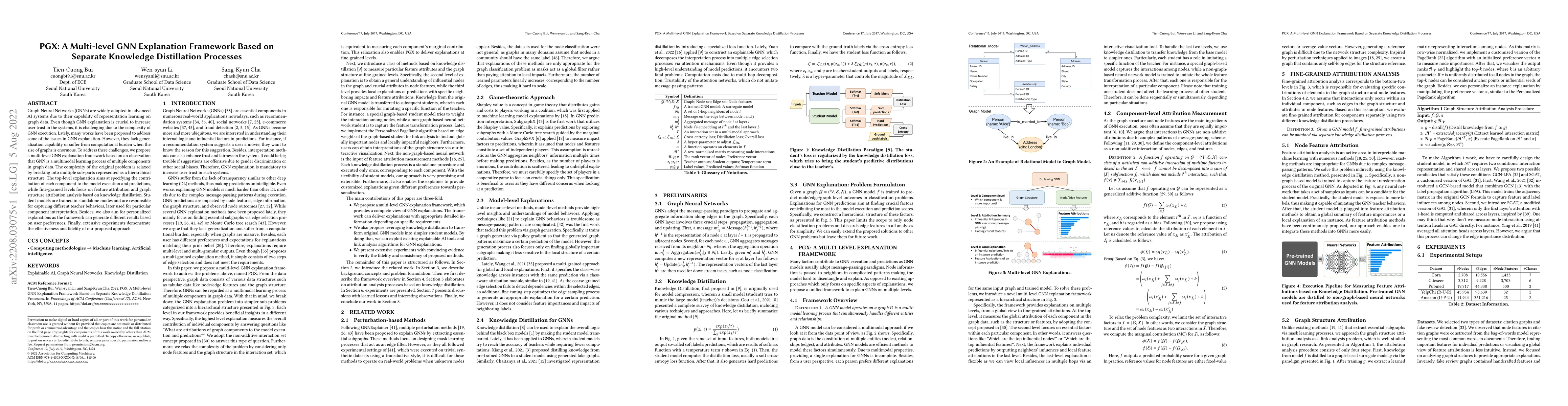 Thumbnail for PGX: A Multi-level GNN Explanation Framework Based on Separate Knowledge
  Distillation Processes