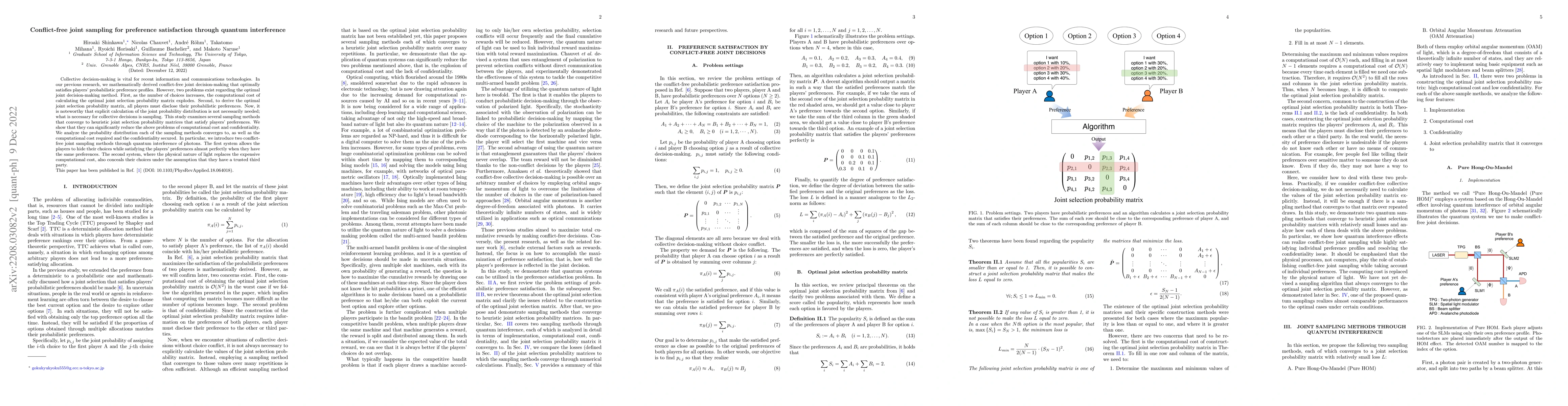 Thumbnail for Conflict-free joint sampling for preference satisfaction through quantum
  interference