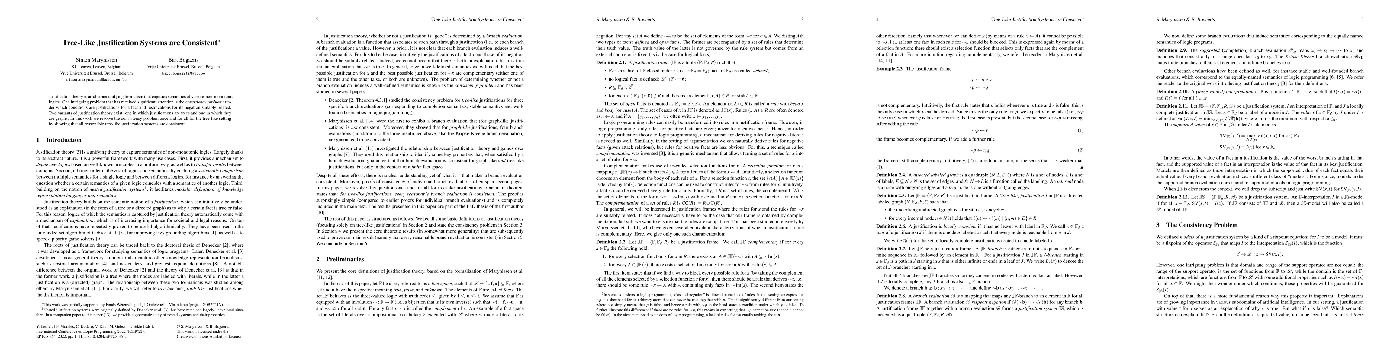Thumbnail for Tree-Like Justification Systems are Consistent