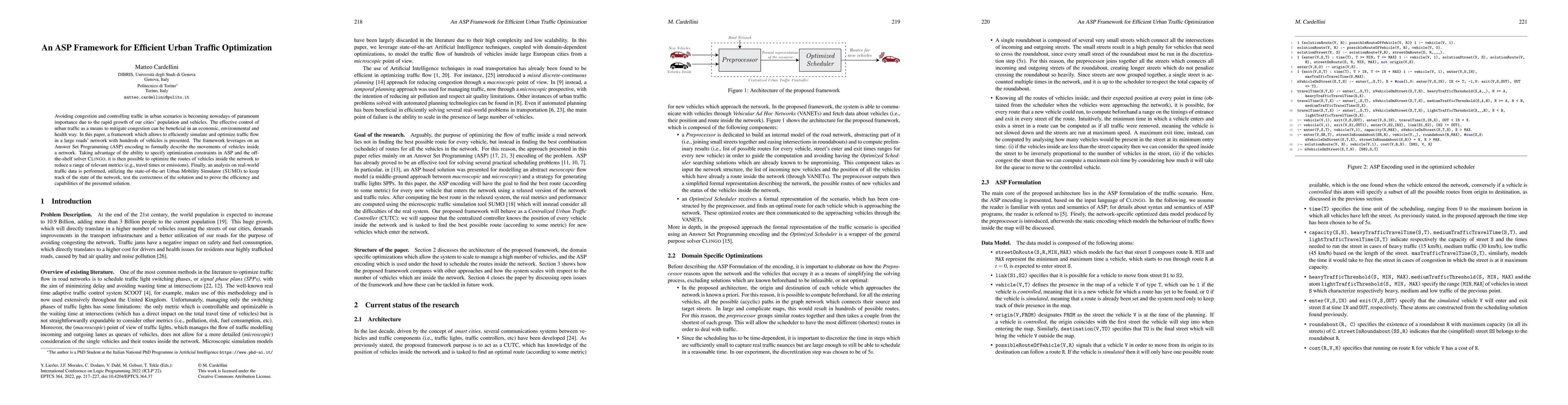 Thumbnail for An ASP Framework for Efficient Urban Traffic Optimization