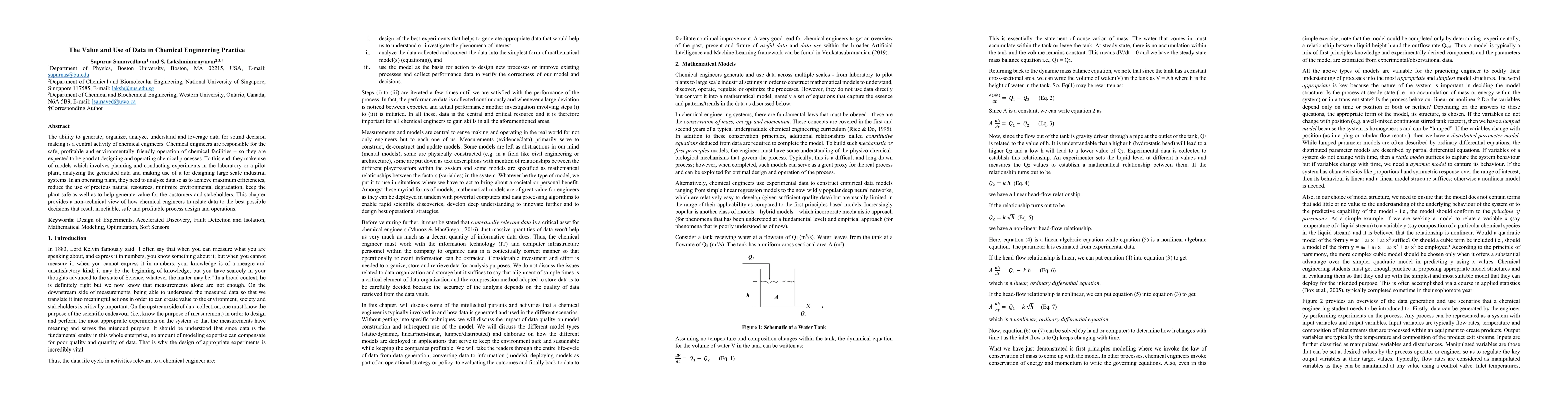 Thumbnail for The Value and Use of Data in Chemical Engineering Practice