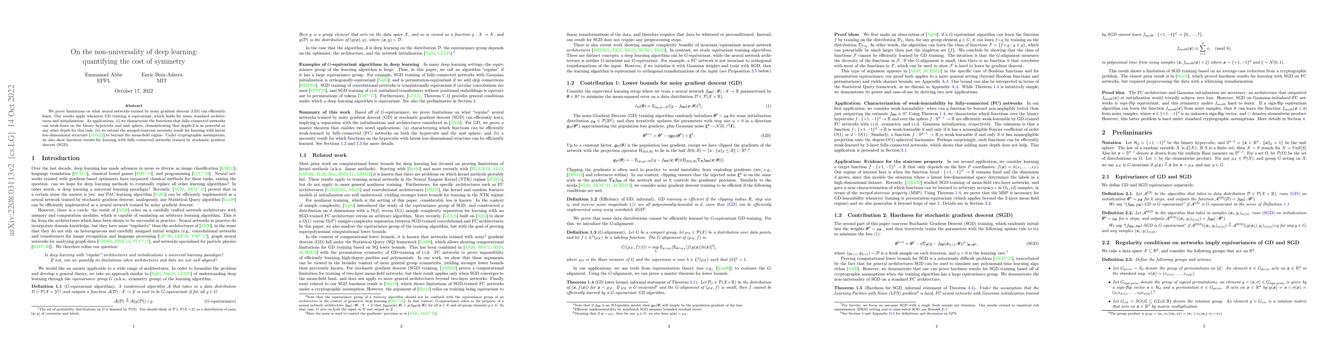Thumbnail for On the non-universality of deep learning: quantifying the cost of
  symmetry