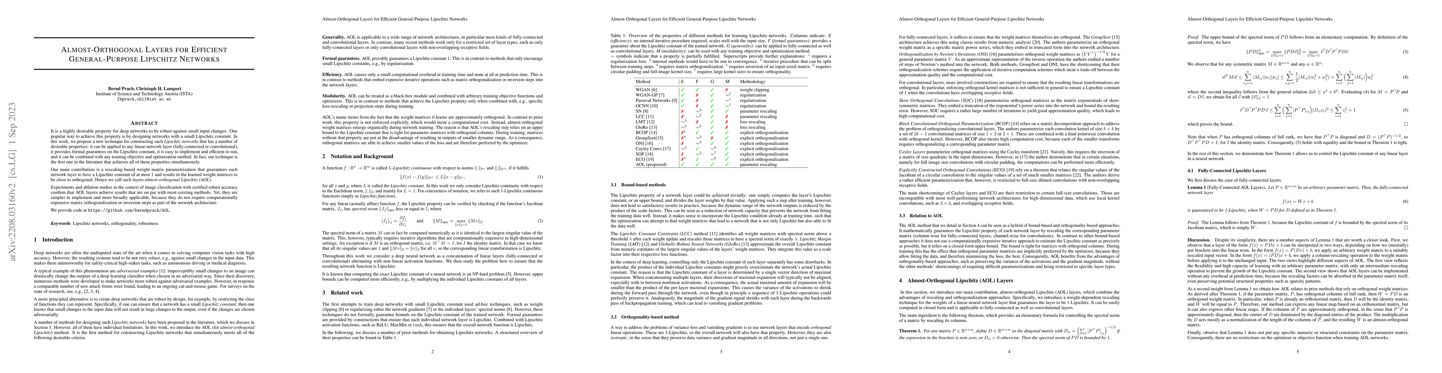 Thumbnail for Almost-Orthogonal Layers for Efficient General-Purpose Lipschitz
  Networks