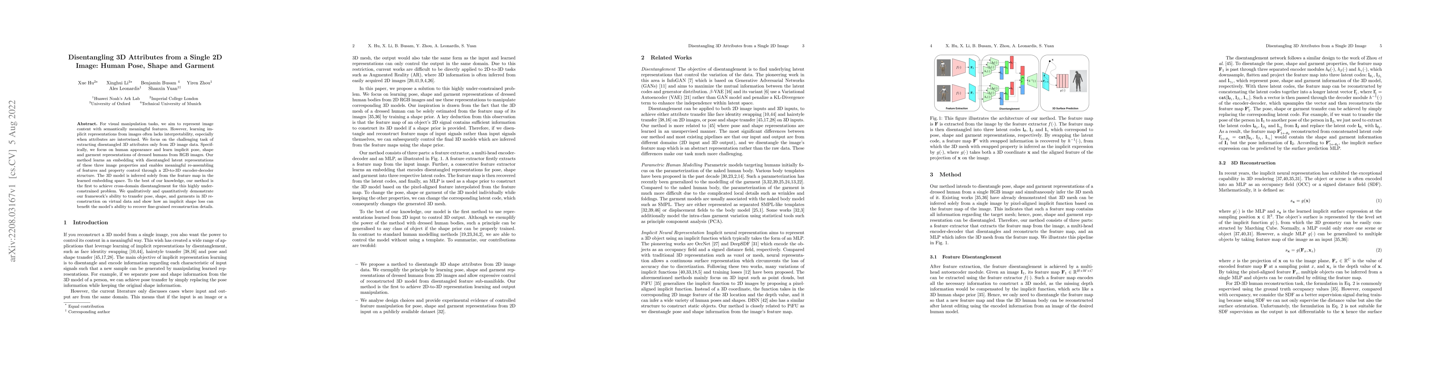 Thumbnail for Disentangling 3D Attributes from a Single 2D Image: Human Pose, Shape
  and Garment