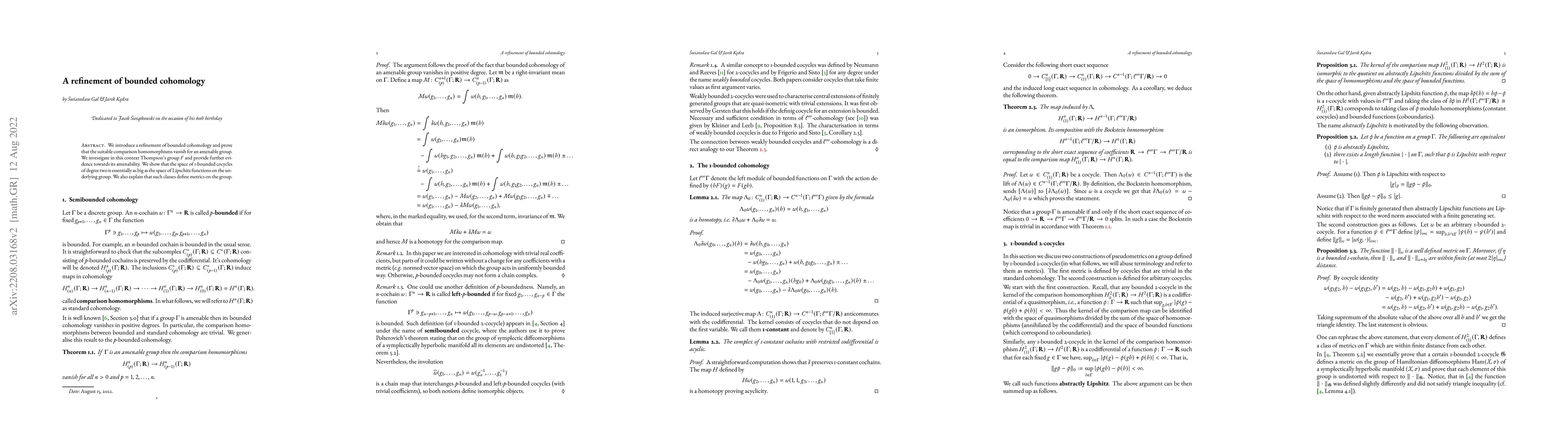 Thumbnail for A refinement of bounded cohomology