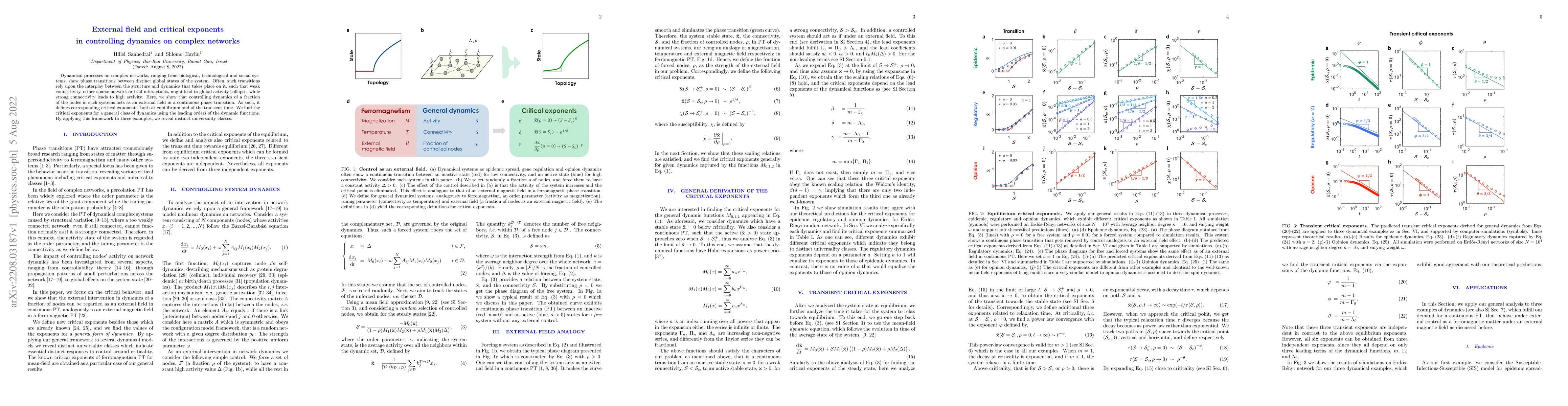 Thumbnail for External field and critical exponents in controlling dynamics on complex
  networks