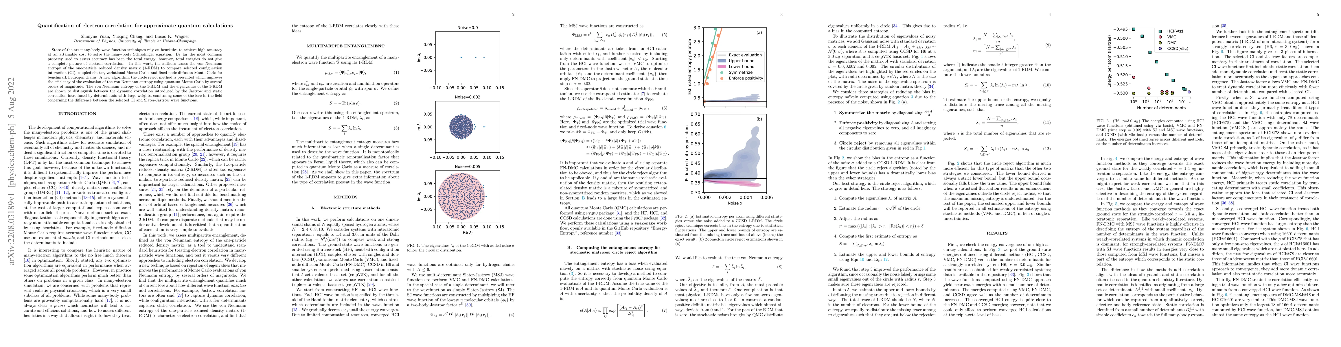 Thumbnail for Quantification of electron correlation for approximate quantum
  calculations