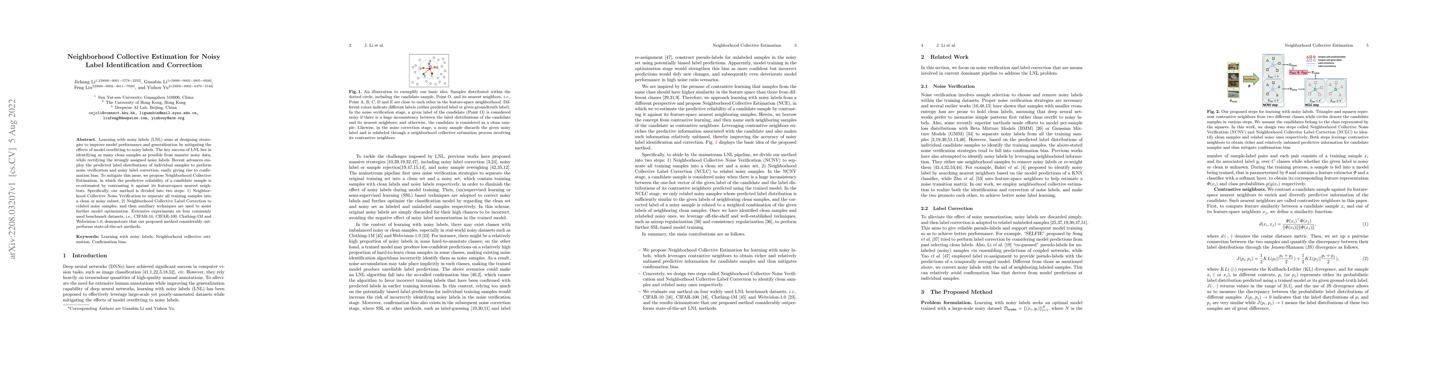 Thumbnail for Neighborhood Collective Estimation for Noisy Label Identification and
  Correction