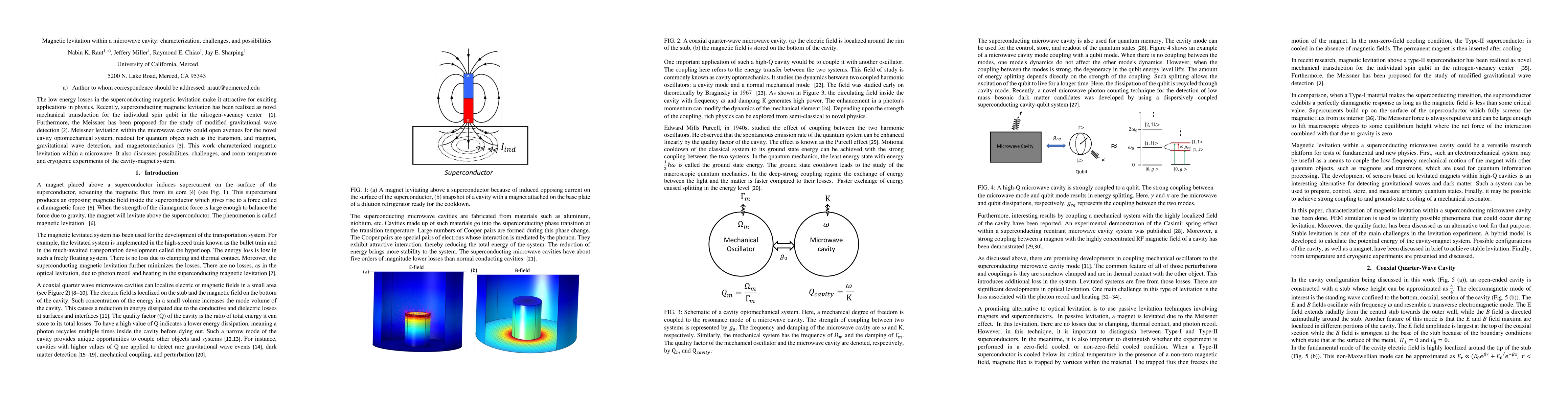 Thumbnail for Magnetic levitation within a microwave cavity: characterization,
  challenges, and possibilities
