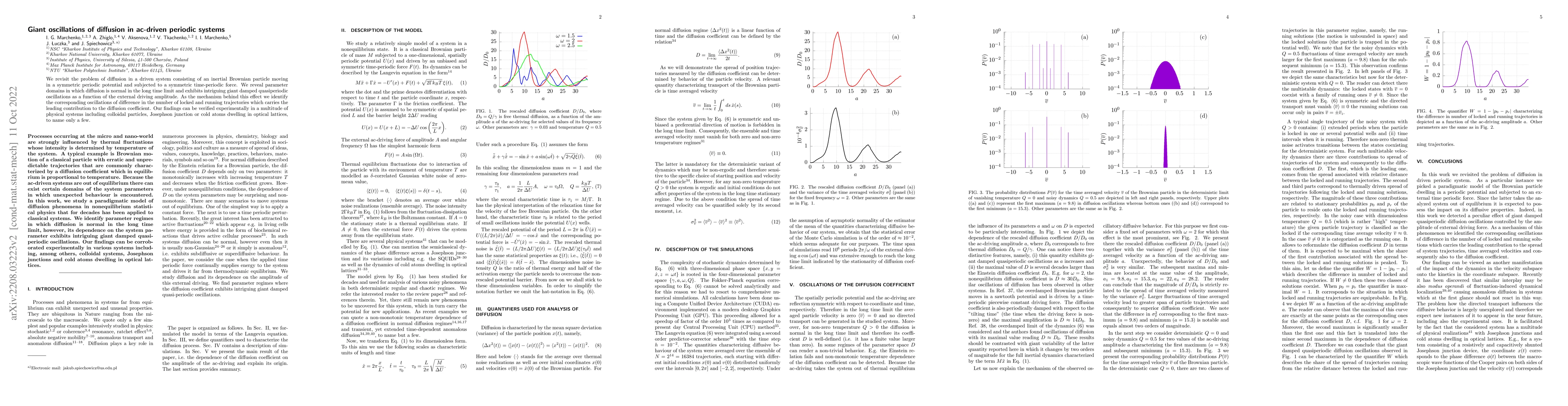 Thumbnail for Giant oscillations of diffusion in ac-driven periodic systems