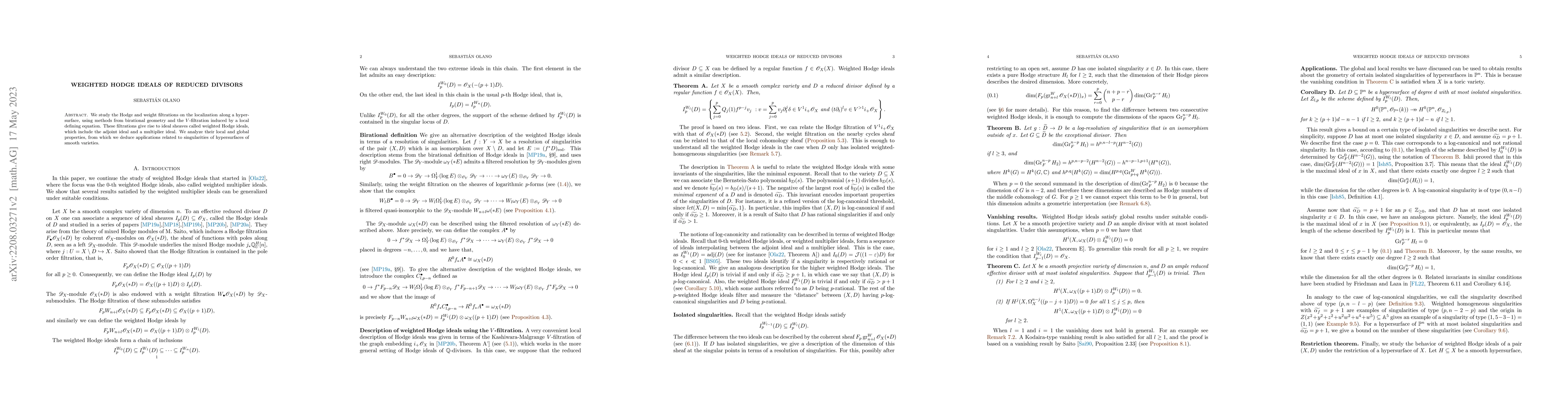 Thumbnail for Weighted Hodge ideals of reduced divisors